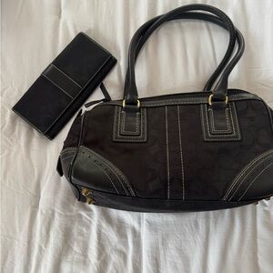 Coach Black Shoulder Bag and Wallet Set